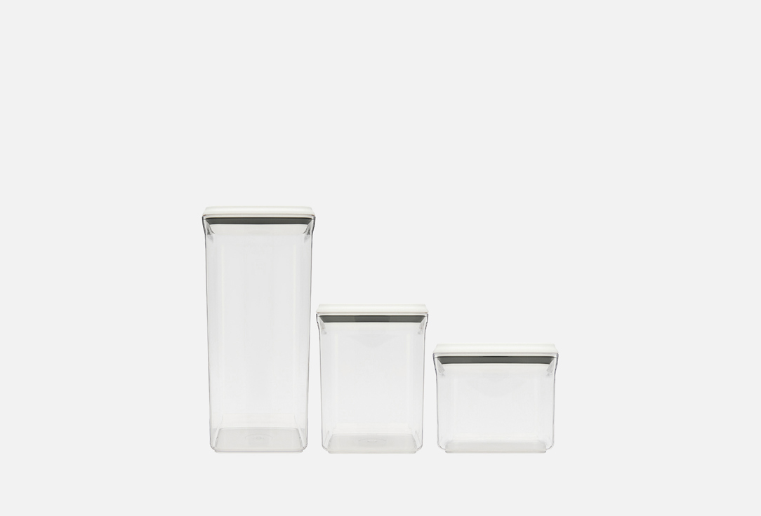 

Набор контейнеров для сыпучих продуктов WO HOME, Прозрачный, CLICK 3 шт