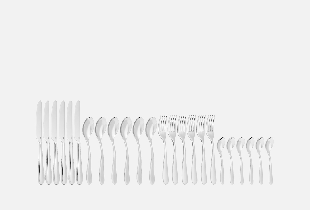 Изображение товара Столовый набор WO HOME REALITY из нержавеющей стали 6 персон зеркальная полировка