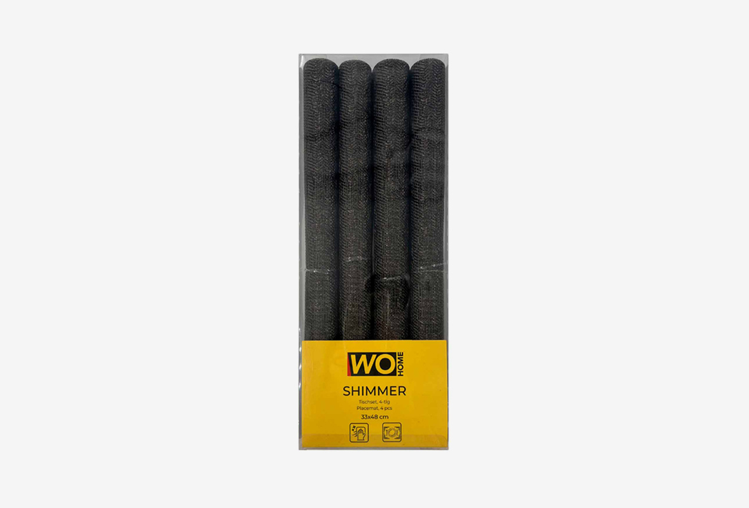Набор салфеток для сервировки стола WO HOME Shimmer, шоколадный, 33х48 4 шт