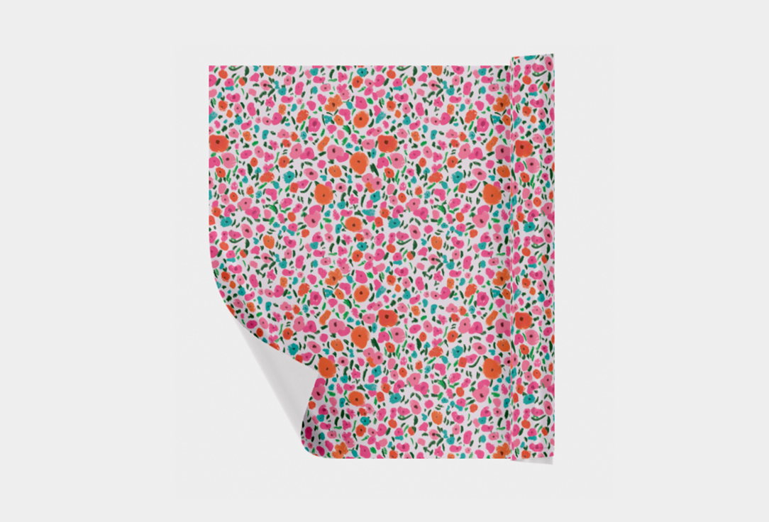 Изображение товара Подарочная упаковочная бумага Duet.Store Цветочная поляна 100x70 см, мелованная