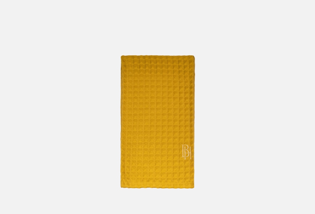 Изображение товара Полотенце вафельное BELLEHOME горчица, с вышивкой, bh, 90х160