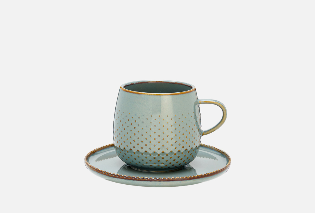 Изображение товара Чайная пара из фарфора Myatashop Dots с объемом 350 мл классический дизайн