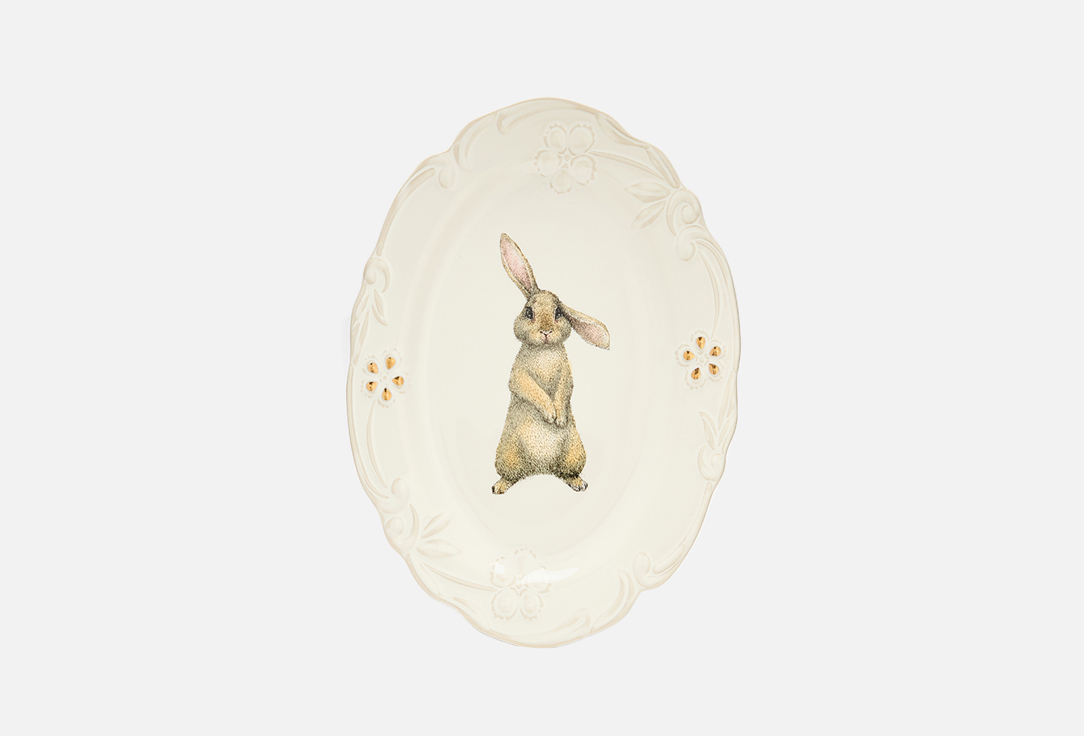 Изображение товара блюдо сервировочное Myatashop овальное, пасхальное, rabbits collection, 36 см