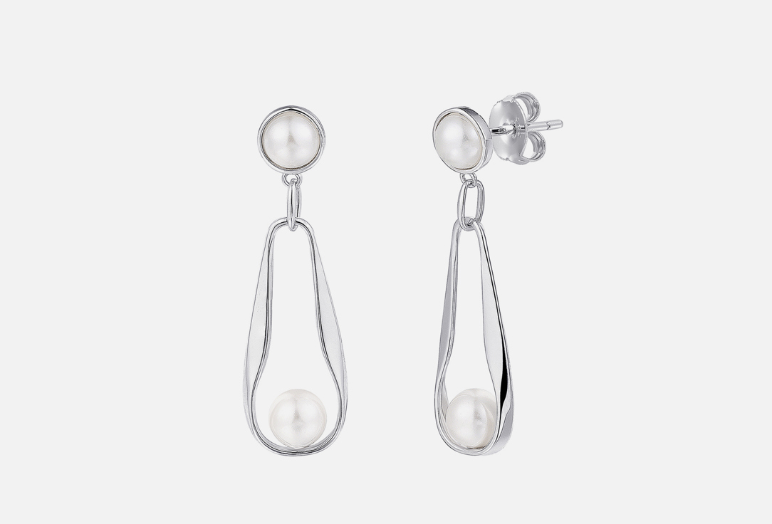 Изображение товара Элегантные серьги Moon Eternal с жемчугом и серебряным покрытием для женщин