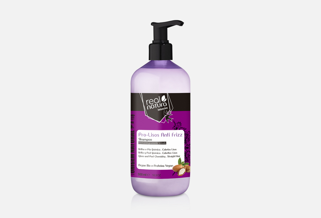 

Шампунь для волос REAL NATURA, Pro-Lisos Anti Frizz Argan 500 мл