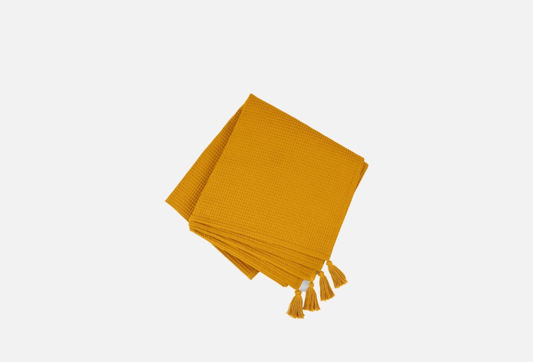 Изображение товара Покрывало вафельное N Family Unicorn, горчичное, 165х145