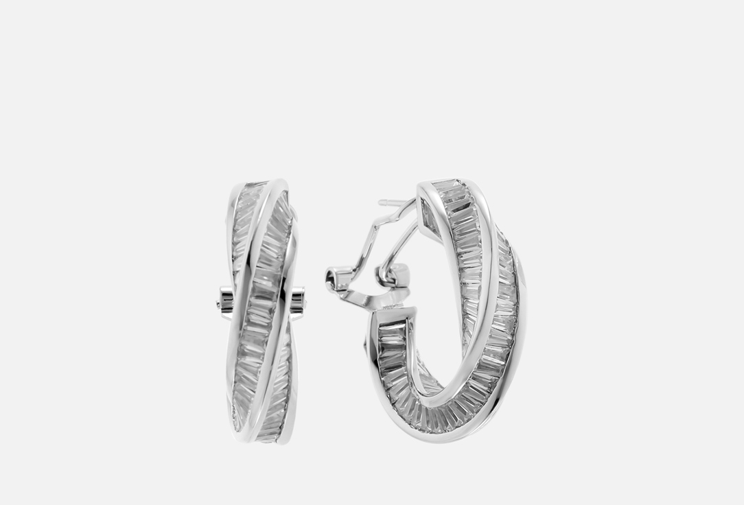 

Серьги-кольца CAVIAR JEWELLERY, CRUSH серебристые 2 шт