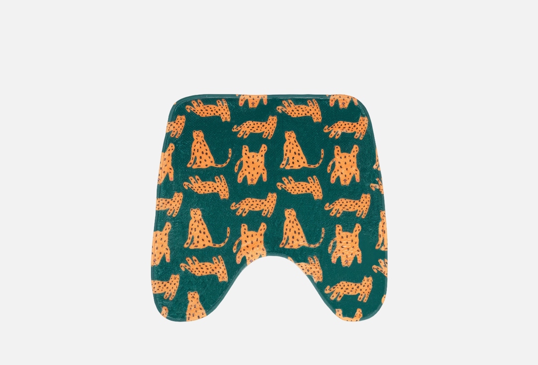 

Коврик для туалета JOYARTY, Зеленый, Стая леопардов, зеленый, оранжевый, 50x50 1 шт