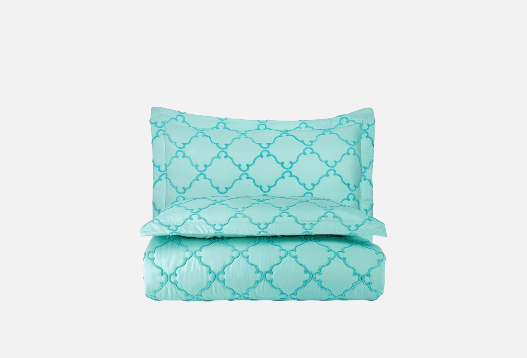 Изображение товара Покрывало с наволочками Ambesonne village голубое 230х240 см для спальни