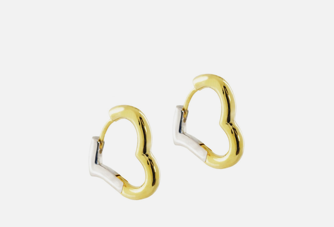 Серьги-кольца ALERIE-ACCESSORIES Hoops Heart биколор 2 шт