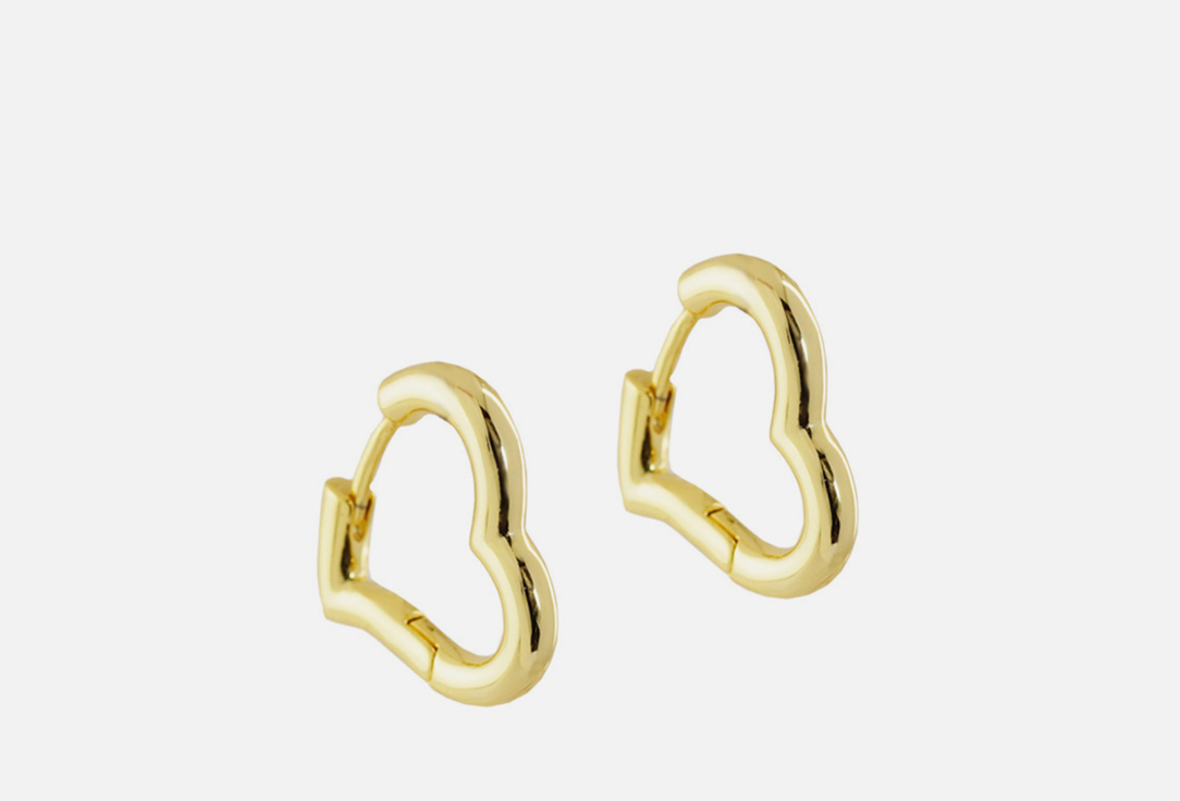 Серьги-кольца ALERIE-ACCESSORIES Hoops Heart золотистые 2 шт