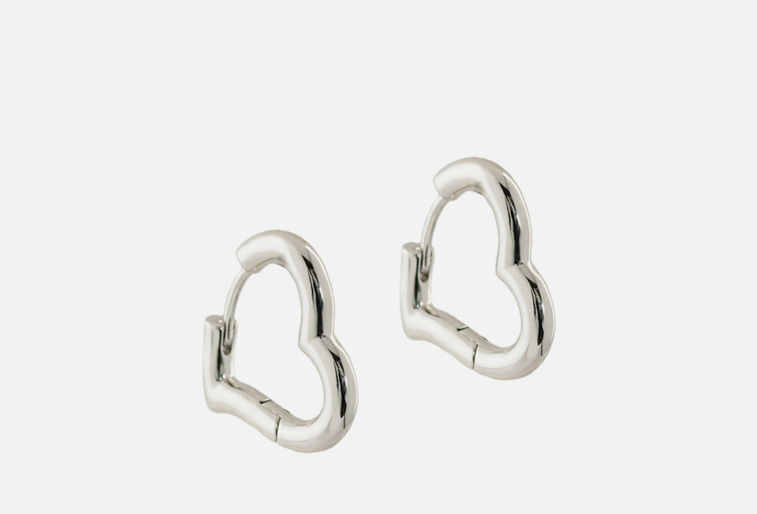 Изображение товара Серьги-кольца Alerie-Accessories Hoops Heart серебристые