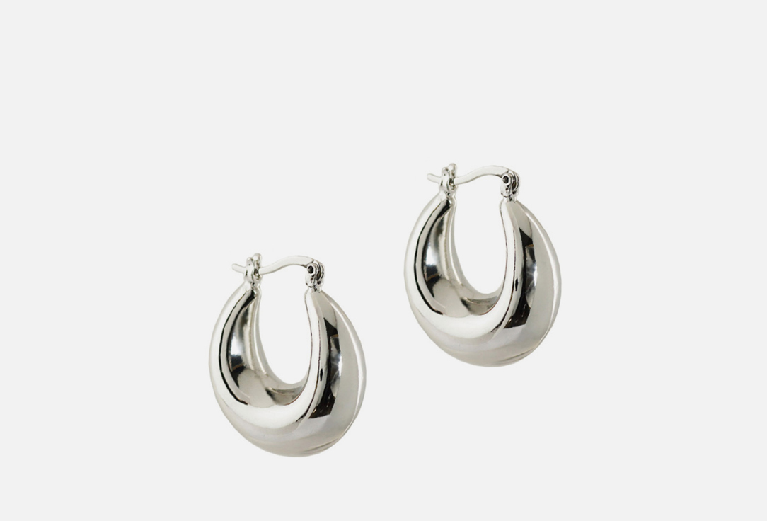 Серьги-кольца ALERIE-ACCESSORIES Hoops Moon серебристые 2 шт