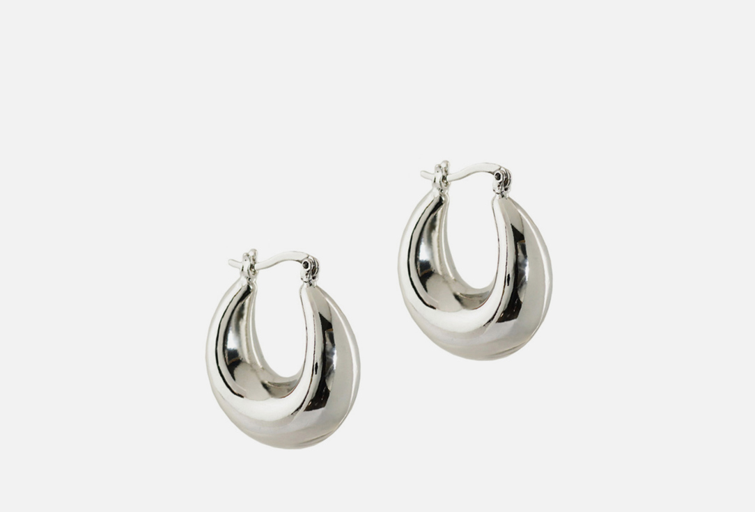 Изображение товара Серьги-кольца Alerie-Accessories Hoops Moon серебристые