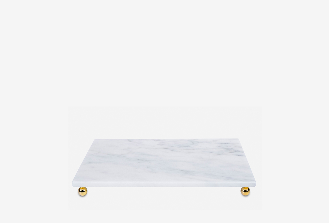 Изображение товара Поднос декоративный на ножках НАТУРКАМЕНЬ мраморный, 30х20