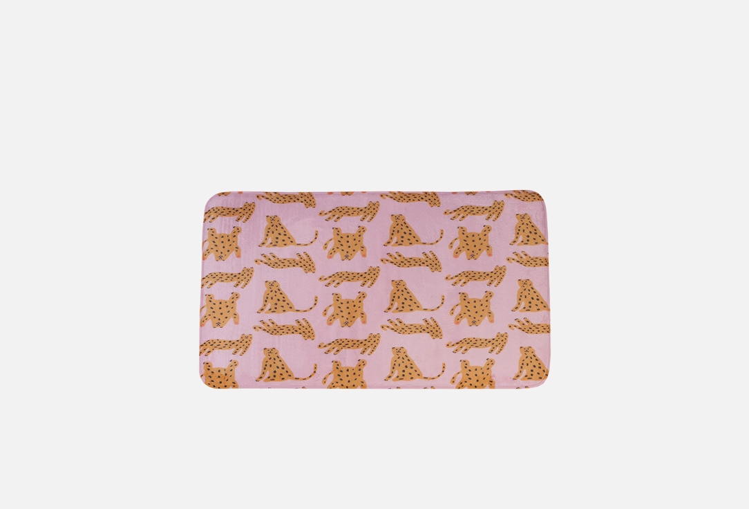 Изображение товара Коврик для ванной JoyArty Забавные леопарды 60x100 розово-оранжевый мягкий антискользящий