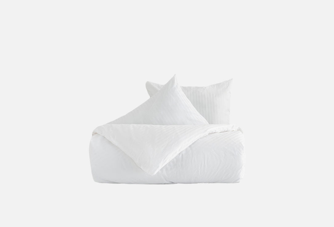 Изображение товара Комплект постельного белья Атмосфера сатин-страйп белый семейный