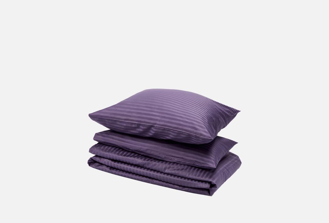 Изображение товара Комплект постельного белья Атмосфера сатин-страйп черника семейный