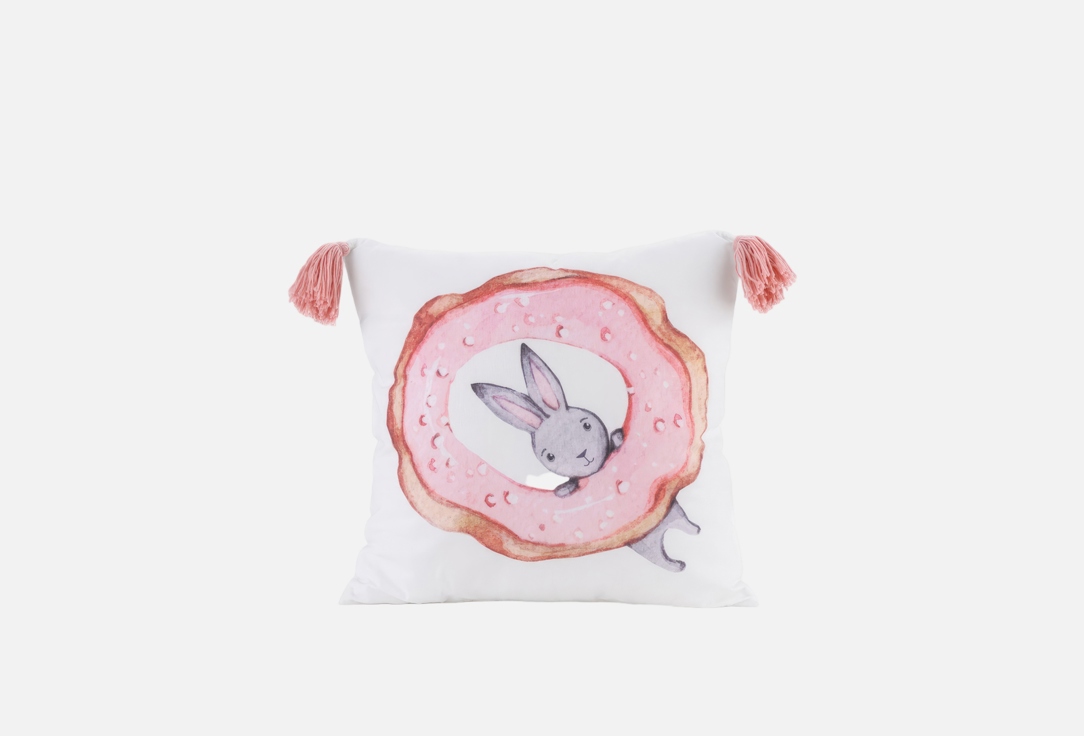 Изображение товара Подушка декоративная N Family My Little Bunny, белая с кисточками, 40х40
