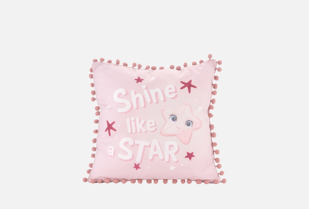 Изображение товара Декоративная подушка N Family 40х40 см помпоны и блестки для детской комнаты