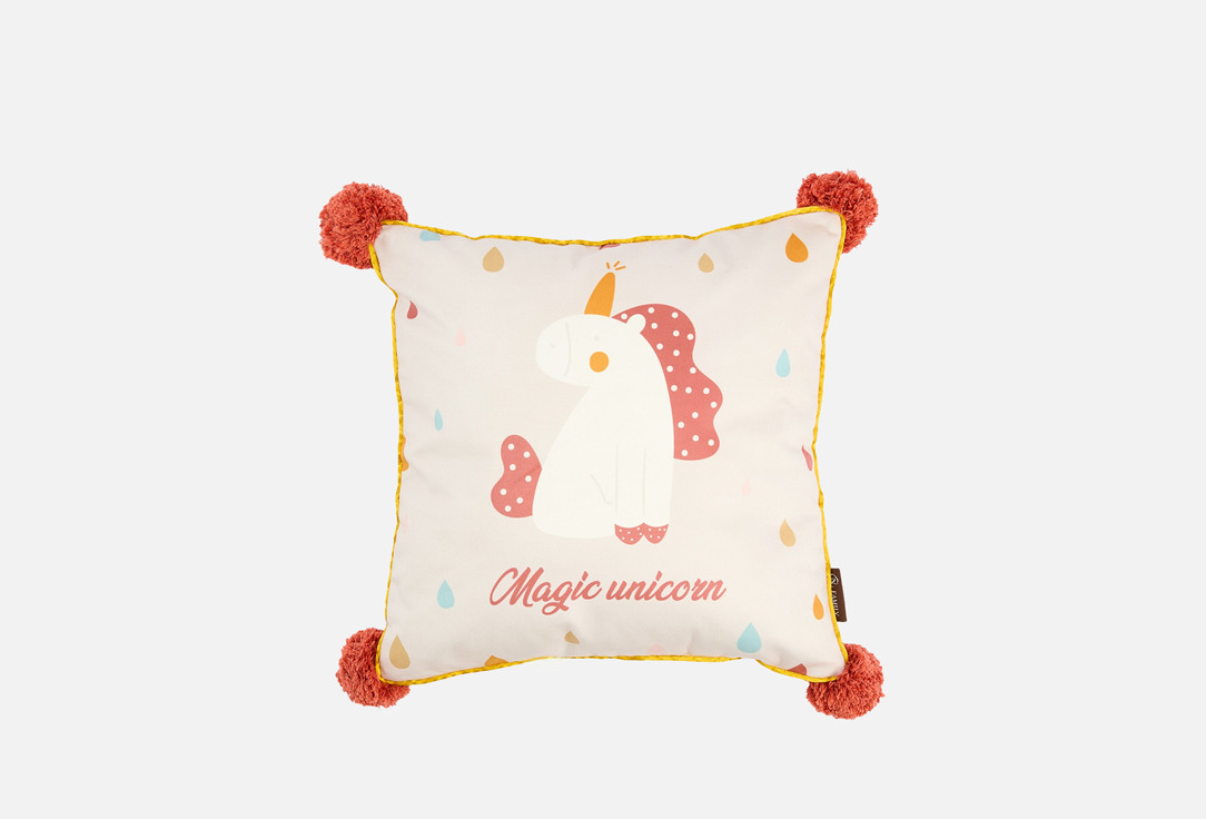UNICORN с помпонами, 40х40 1 шт