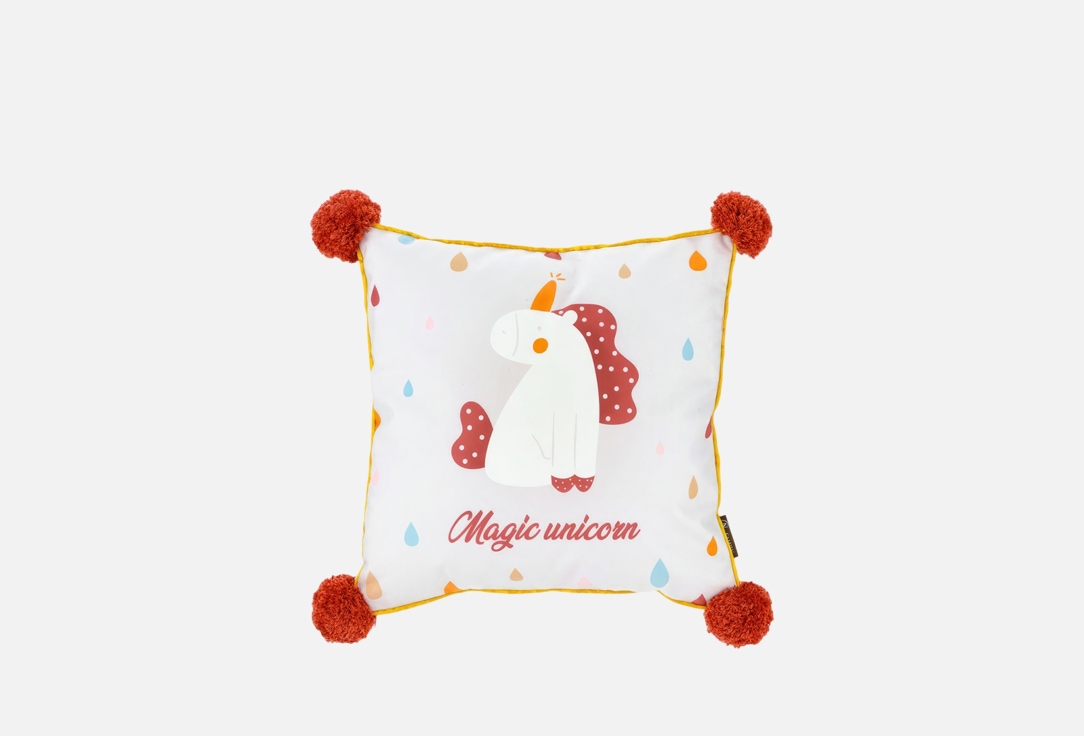 Изображение товара Подушка декоративная N Family UNICORN с помпонами, 40х40