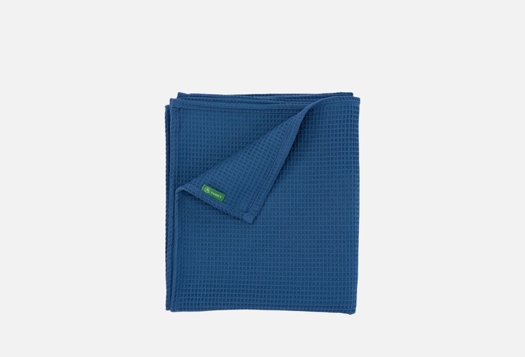 Изображение товара Покрывало вафельное N Family однослойное синее 145х165 см