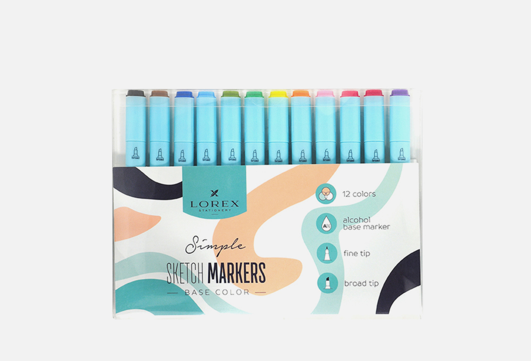 

Маркеры для скетчинга LOREX, SIMPLE BASE 2/6 мм 12 шт