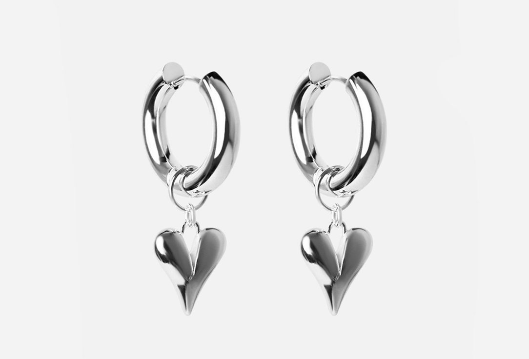 

Серьги PINKCODE, Mini Heart родий 2 шт