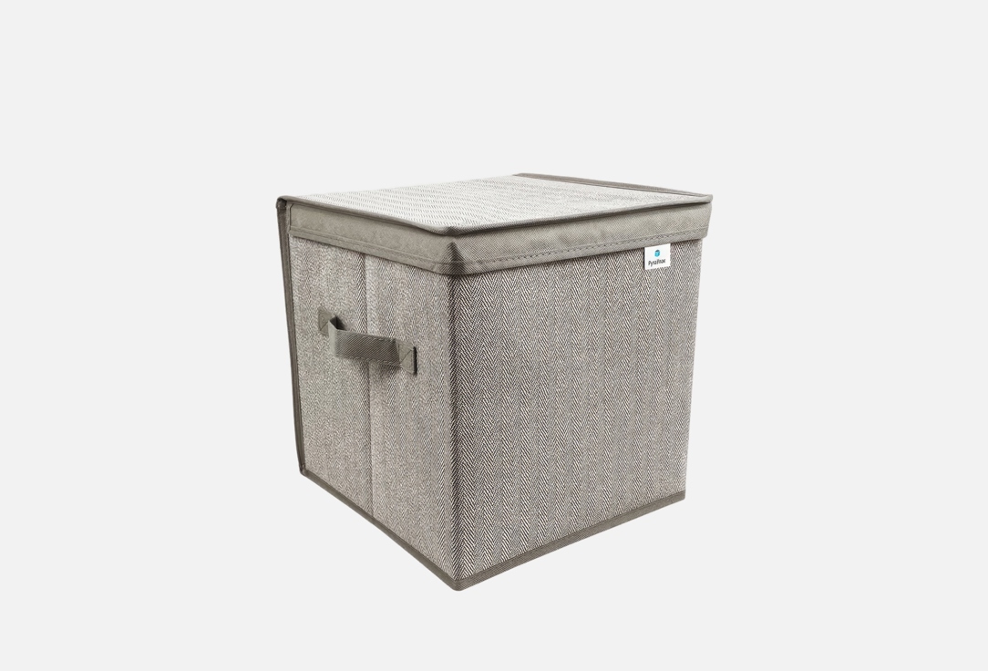 Изображение товара Коробка для хранения вещей РутаУпак СЕРЫЙ, с крышкой, 30х30х30