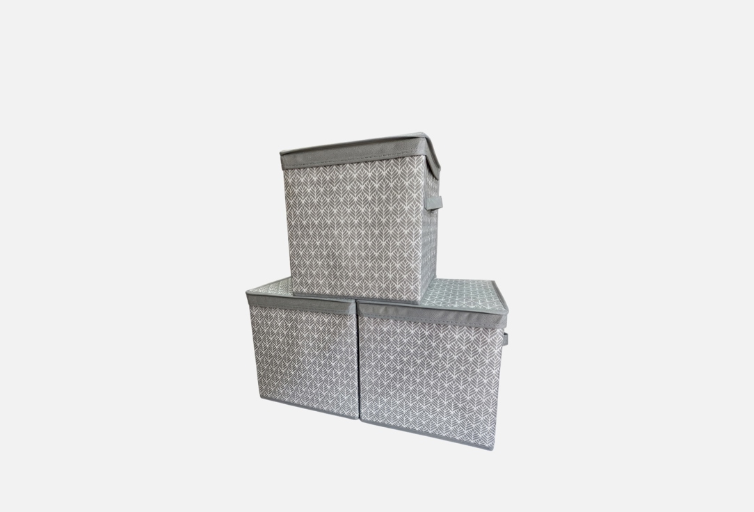 Изображение товара Набор коробок для хранения вещей РутаУпак ЛИСТЬЯ, с крышкой, 30х30х30