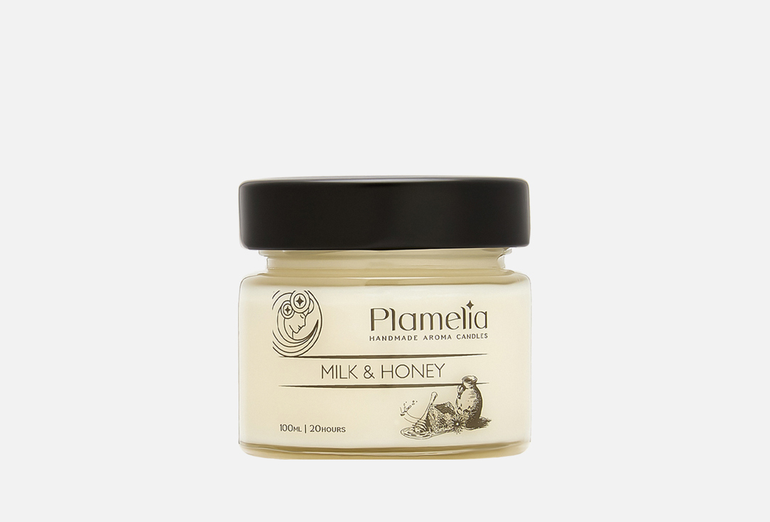 

Ароматическая свеча PLAMELIA, Белый, Milk, honey 100 мл