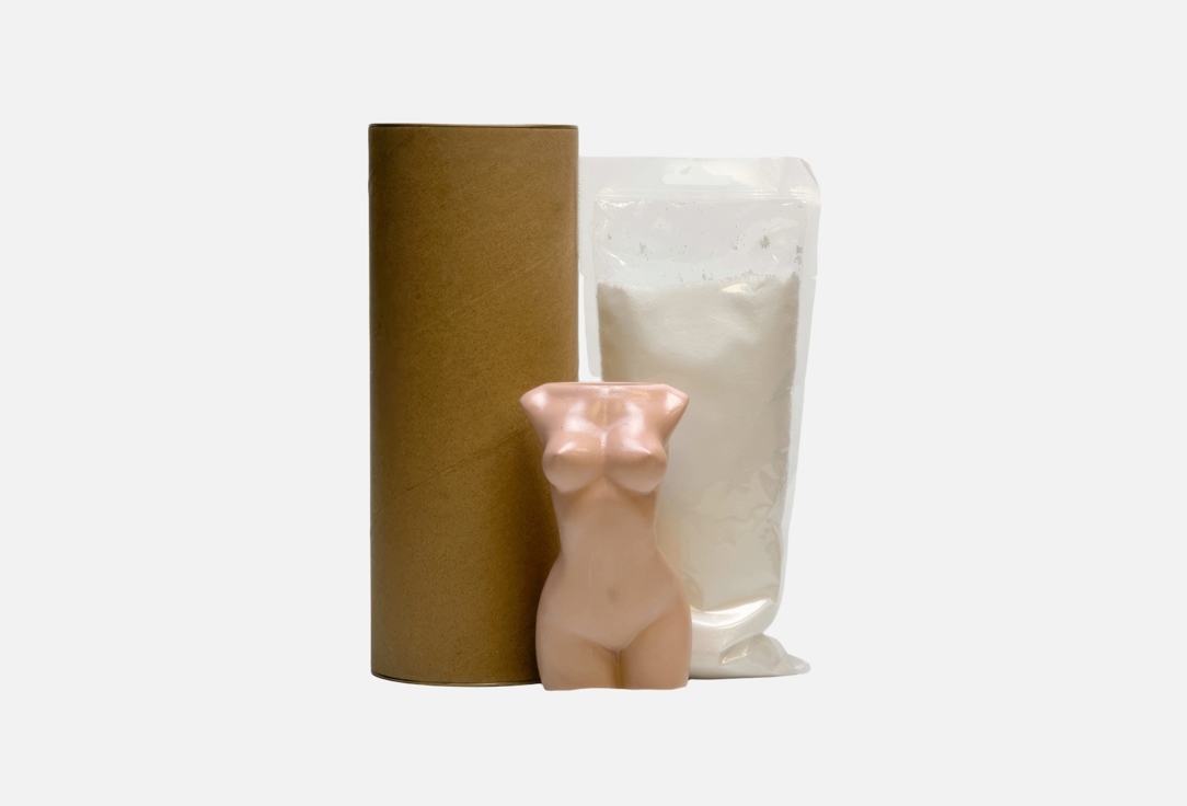 Изображение товара Насыпная свеча с подсвечником Plamelia розовая статуэтка 900 г натуральный воск