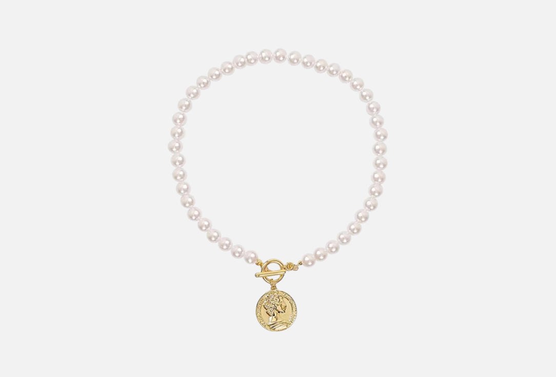 Изображение товара Бусы ShineBeauty женское колье из латунь с искусственным жемчугом и золотым покрытием