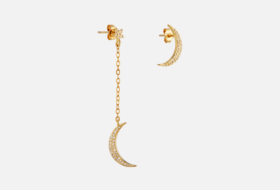 

Серьги НАСТРОЕНИЕ ЖЕНЩИНЫ, Луна в золоте 2 шт