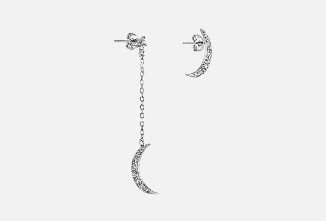 

Серьги НАСТРОЕНИЕ ЖЕНЩИНЫ, Луна в серебре 2 шт