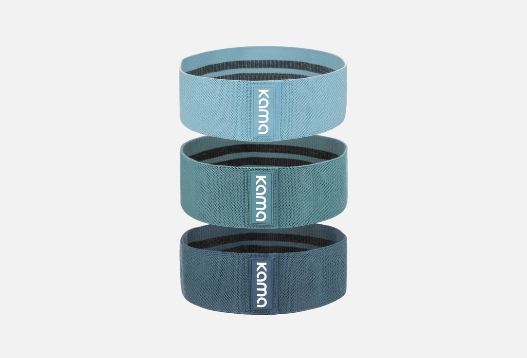 

Набор тканевых фитнес резинок KAMA, Expander blue 3 шт