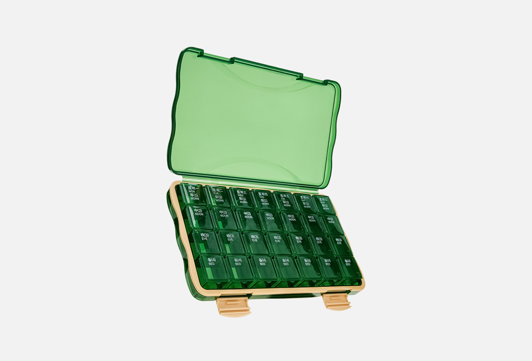 

Таблетница HONEY SMILE, Зеленый, На 7 дней по 4 приема 1 шт