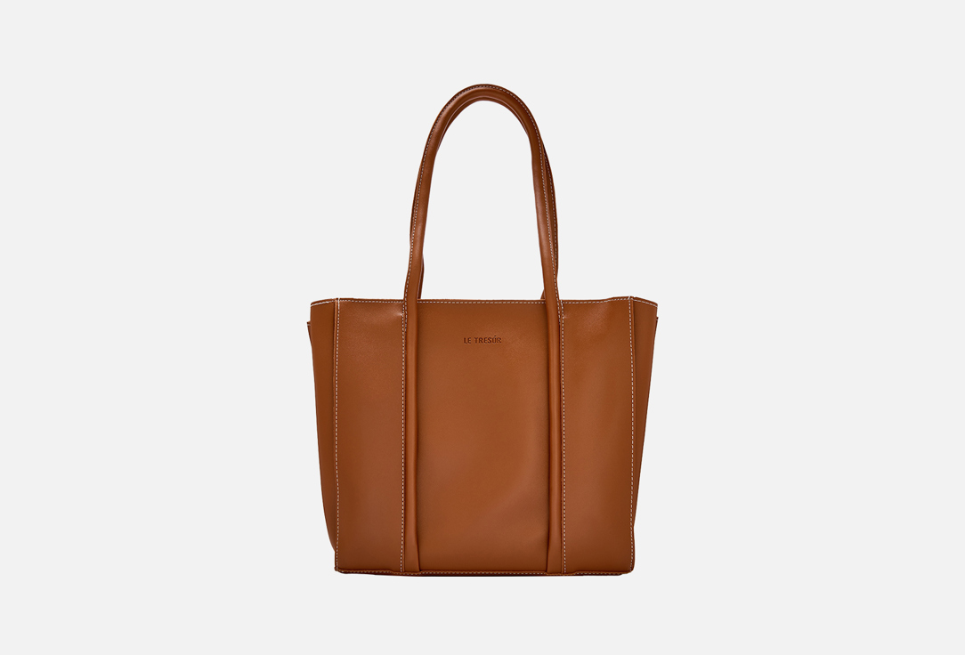 Изображение товара Большая женская сумка на плечо из эко-кожи в шоколадном цвете