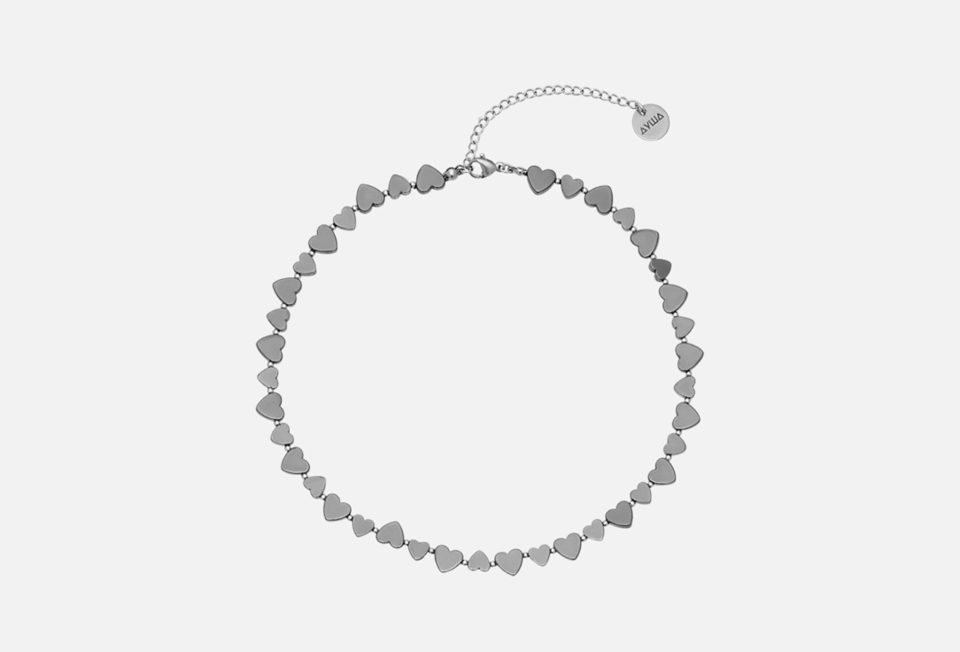 Изображение товара Женский чокер из гематита с сердечками, длина 35 см + удлинитель