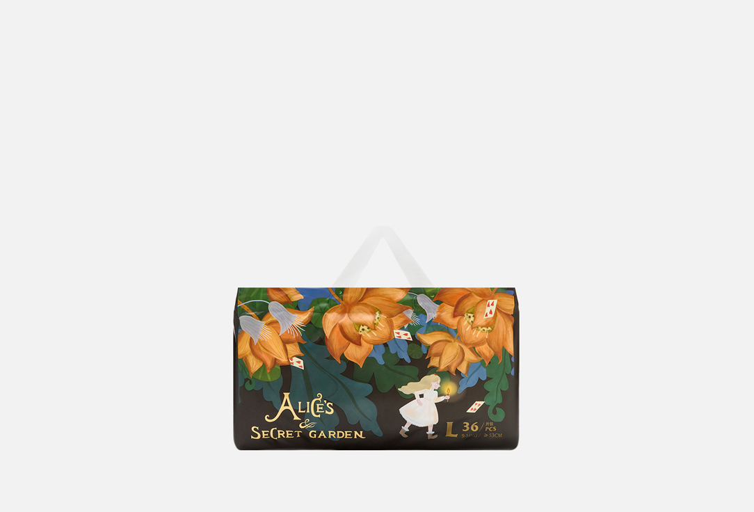 

трусики-подгузники для детей BEBETOUR, Alice's secret garden, 4/L, 9-14 kg 36 шт