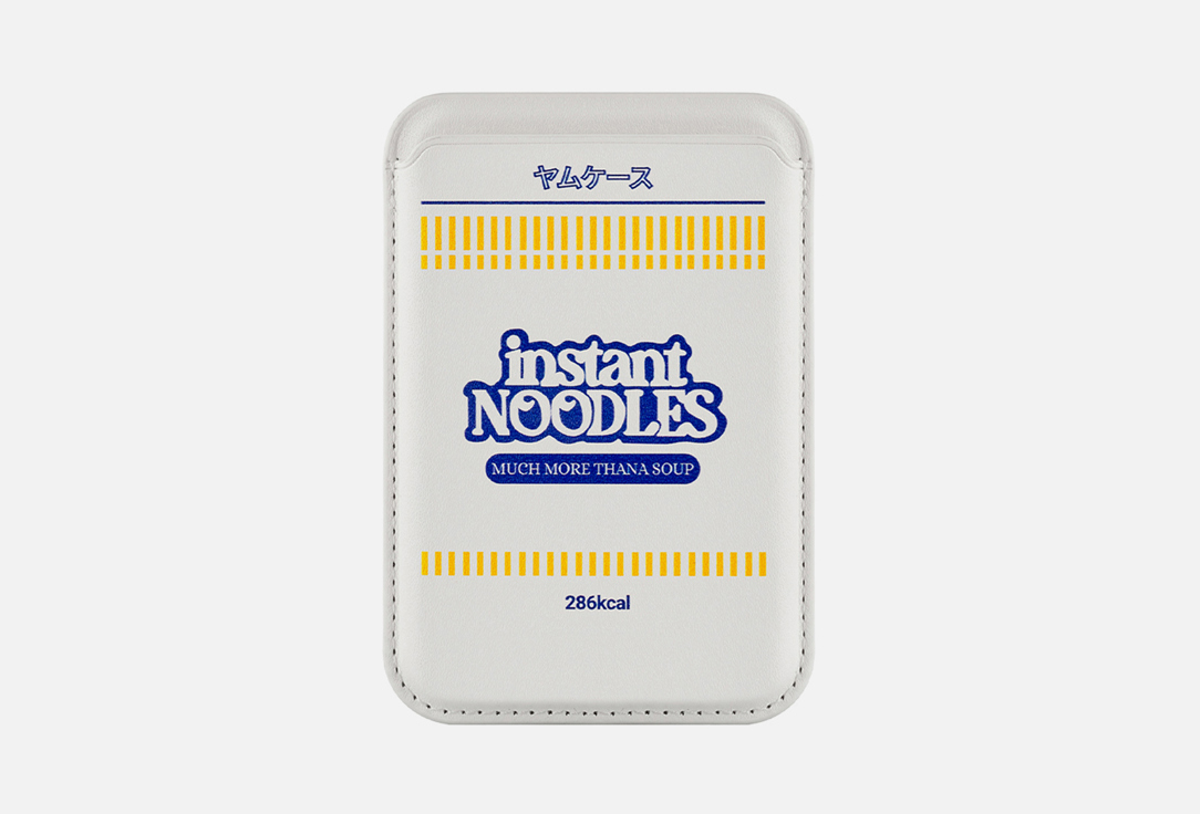 Изображение товара Картхолдер YamCase Noodles с MagSafe для iPhone черный кожа