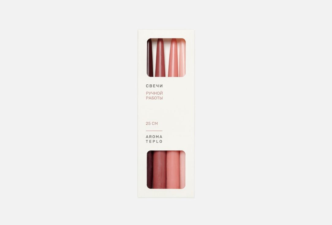 Столовые свечи AROMATEPLO TAPER CANDLES, розовый градиент 4 шт