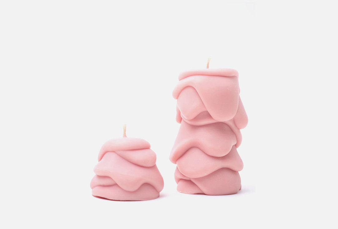 Изображение товара Набор декоративных свечей BYGY by Golubovskaya Yakanina snowballs, нежно-розовые