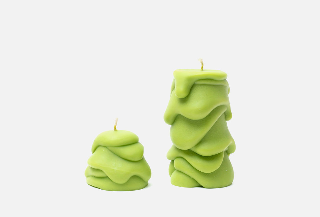 Изображение товара Набор декоративных свечей BYGY by Golubovskaya Yakanina snowballs, зеленые