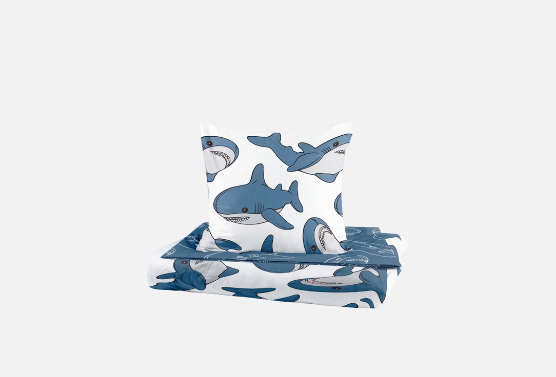 

Комплект постельного белья CRAZY GETUP, Принт, Plush sharks, полутораспальный 1.5-спальный мл