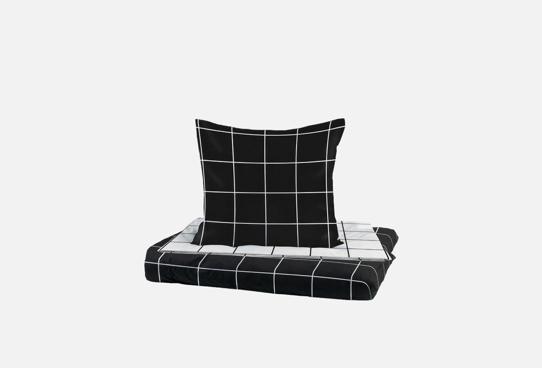 

Комплект постельного белья CRAZY GETUP, Принт, Grid paper black, полутораспальный 1.5-спальный мл
