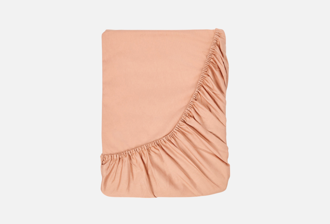 Изображение товара Простыня на резинке Sofi De MarkO Мармис 200х200 карамель хлопок сатин 200г/м2 Россия