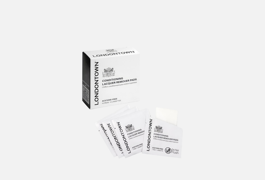 Увлажняющие салфетки для снятия лака LONDONTOWN Remover Pads 10 шт