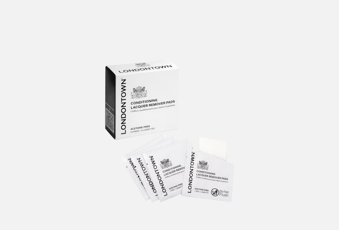 

Увлажняющие салфетки для снятия лака LONDONTOWN, Remover Pads 10 шт